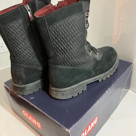 Bottes d'hiver OLANG avec crampons - Noires & Rouges - Taille 8 US - Picture 4 of 6